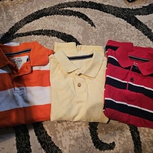 The Children's Place Orange Striped, Yellow, and Red Striped Polos